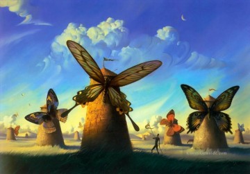 moderne zeitgenössische 23 Surrealismus Schmetterling Windmühle Ölgemälde